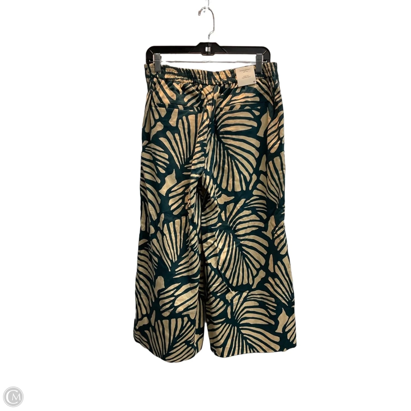 Pants Wide Leg By Banana Republic In Green & Tan, Size: M