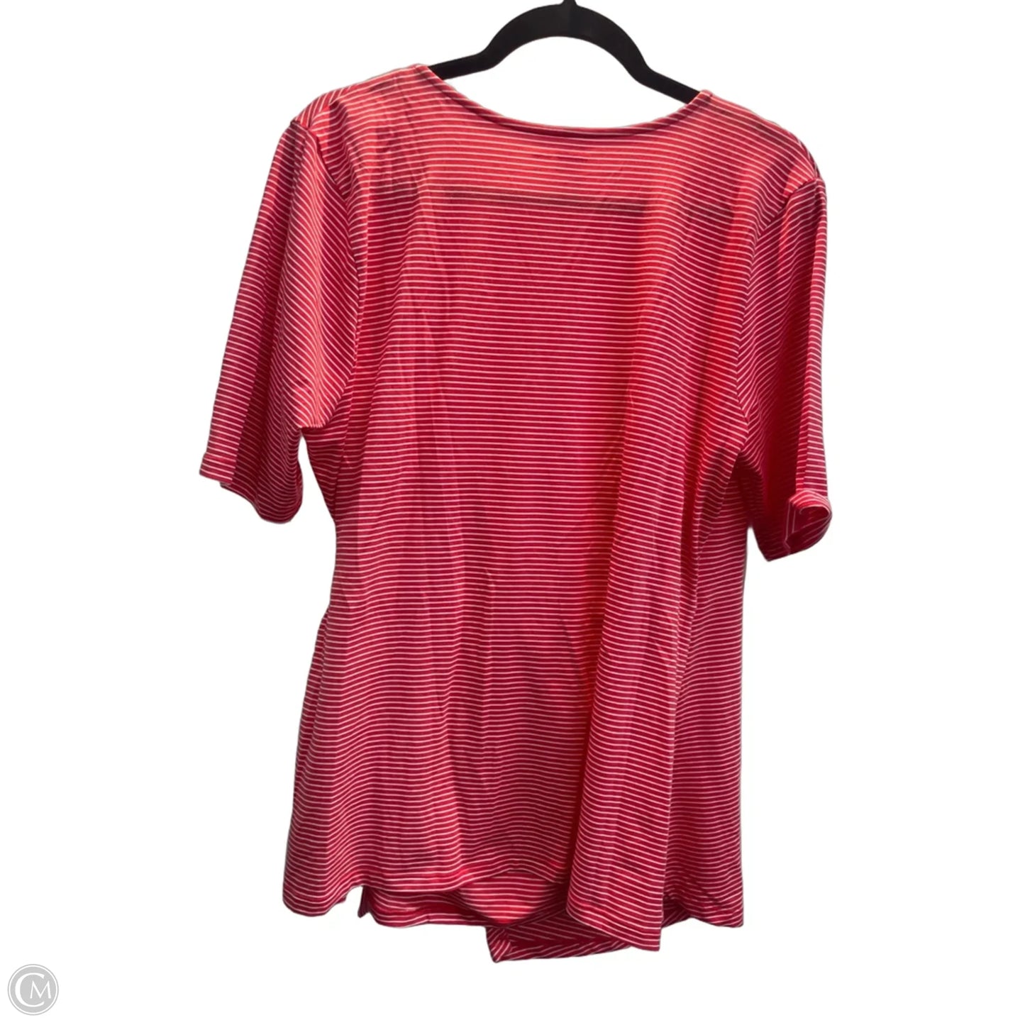 Top Short Sleeve By Lands End In Striped Pattern, Size: L