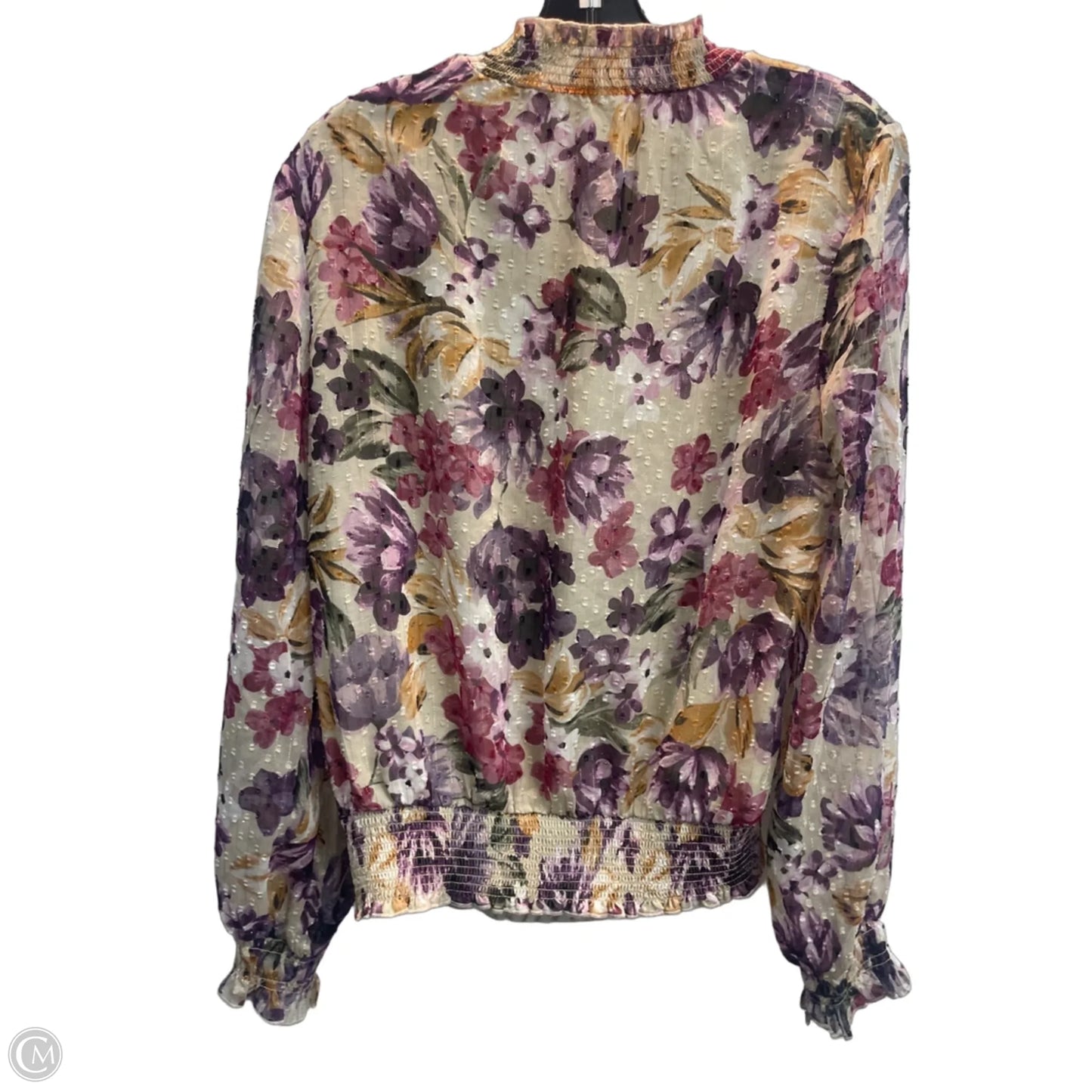 Blouse Long Sleeve By White House Black Market In Floral Print, Size: S