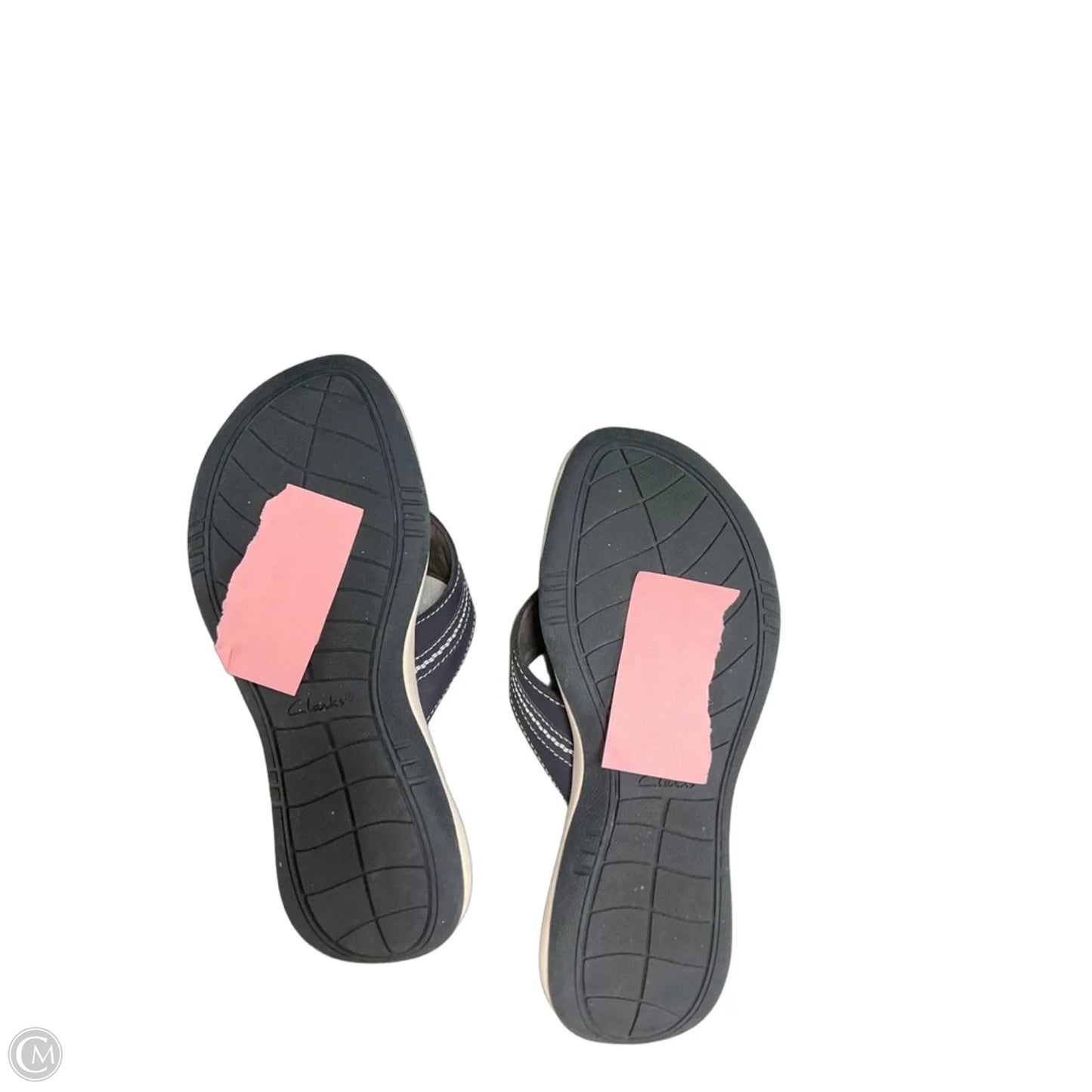 Sandals Flip Flops By Clarks In Blue & Grey, Size: 7