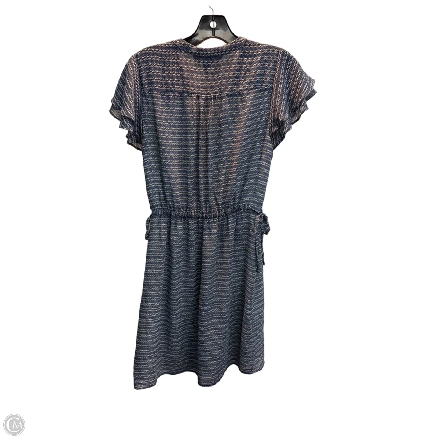 Dress Casual Midi By H&m In Blue & Cream, Size: S