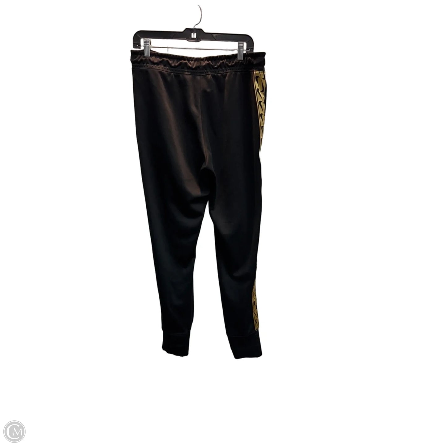 Athletic Pants By Nike Apparel In Black & Gold, Size: L