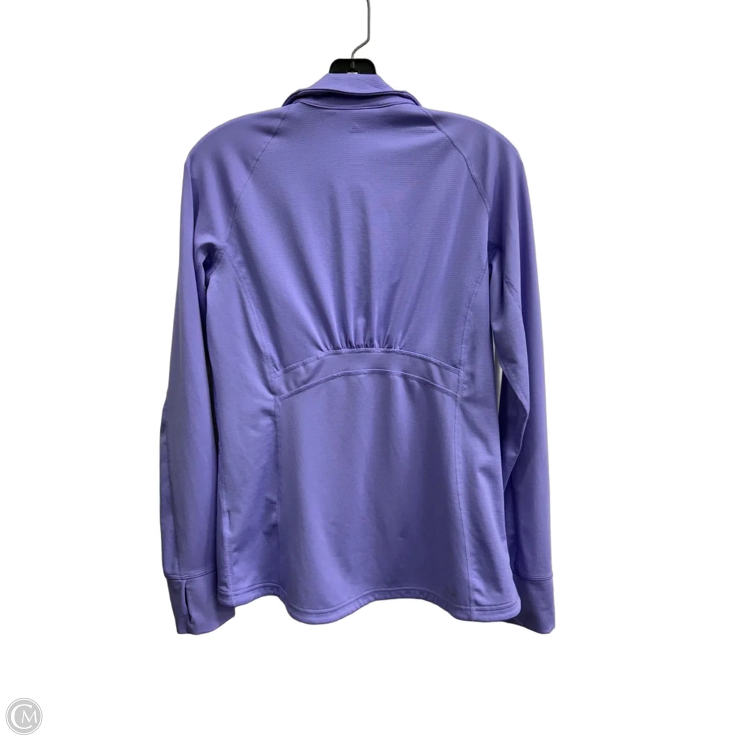 Athletic Top Long Sleeve Collar By Adidas In Purple, Size: M