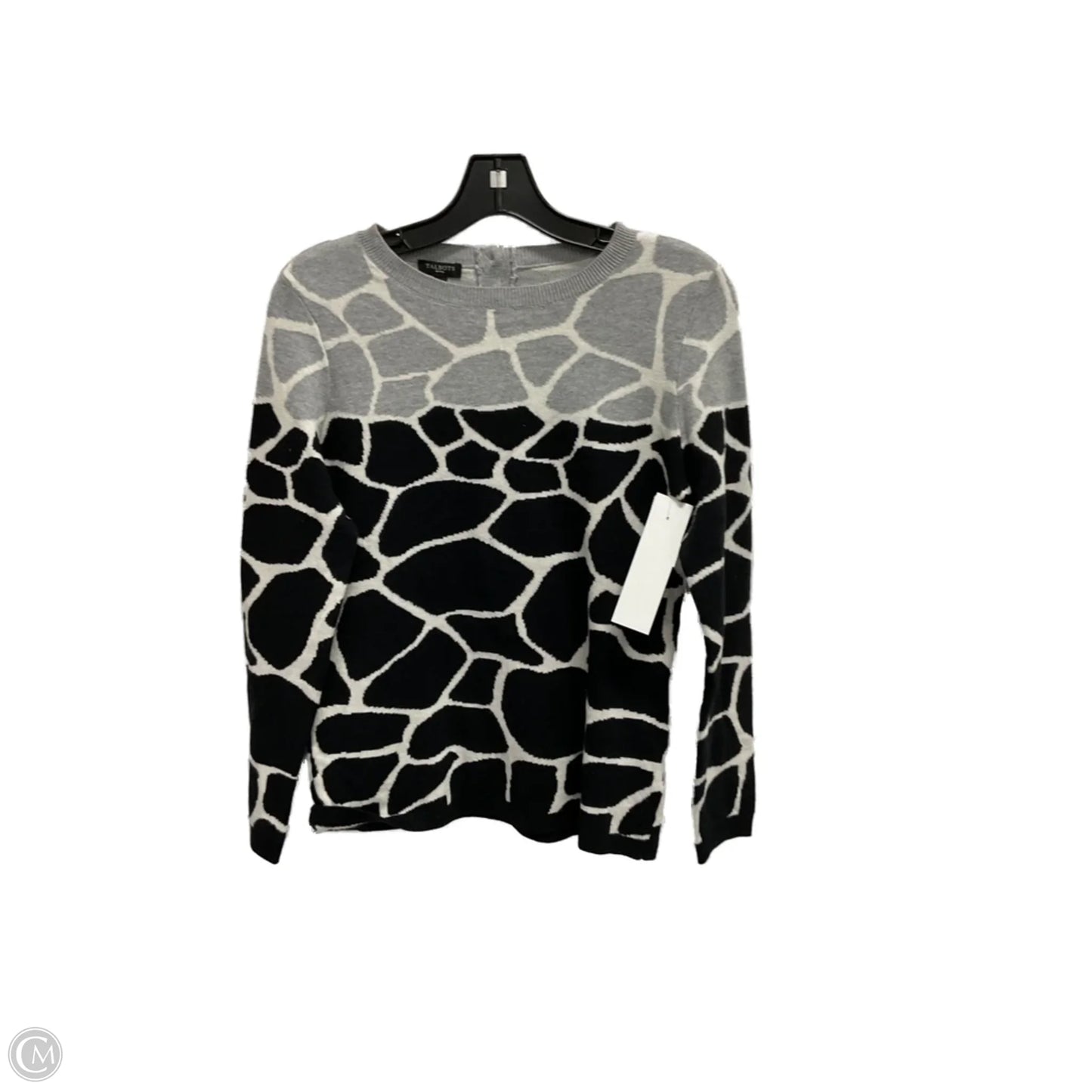 Sweater By Talbots In Black & Grey, Size: Sp