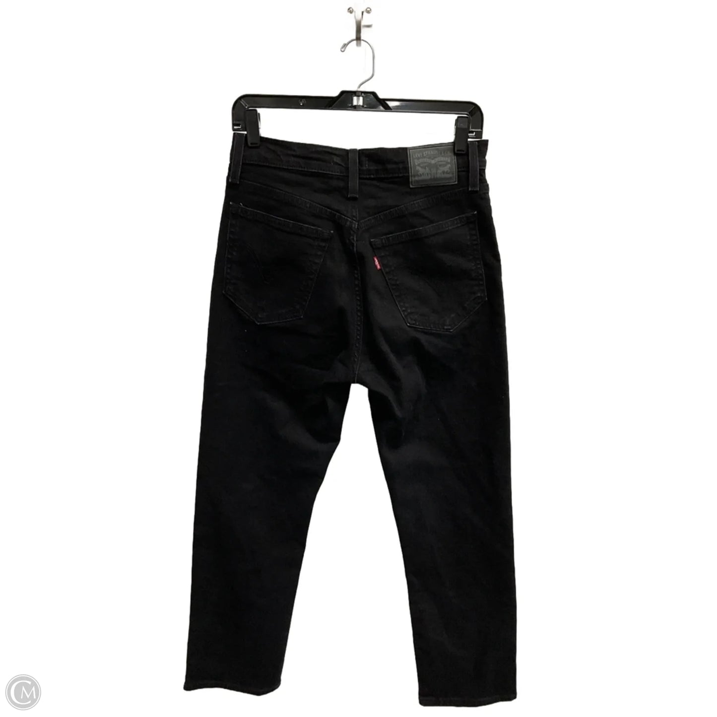 Jeans Straight By Levis In Black Denim, Size: 8