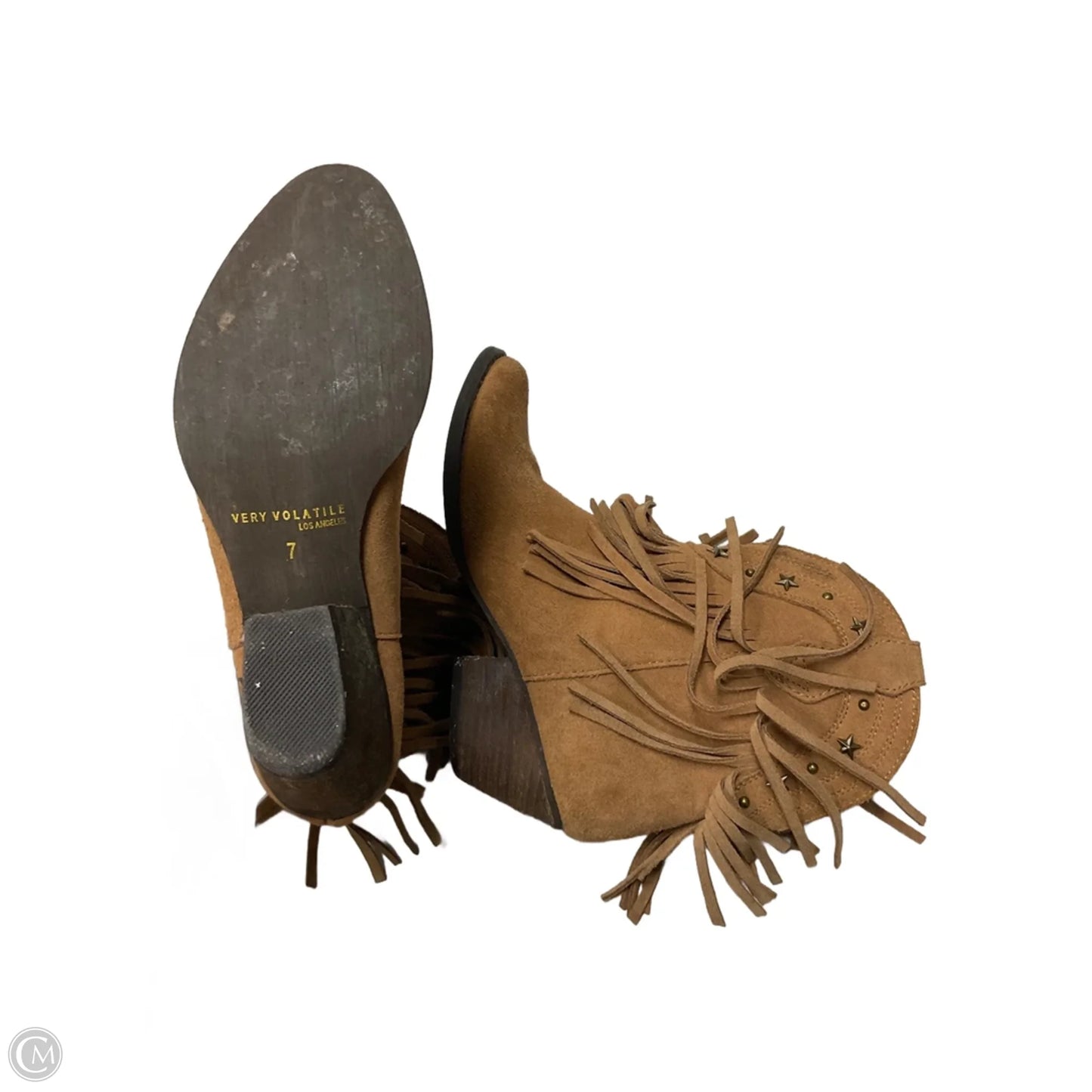 Boots Ankle Heels By Very Volatile In Brown, Size: 7