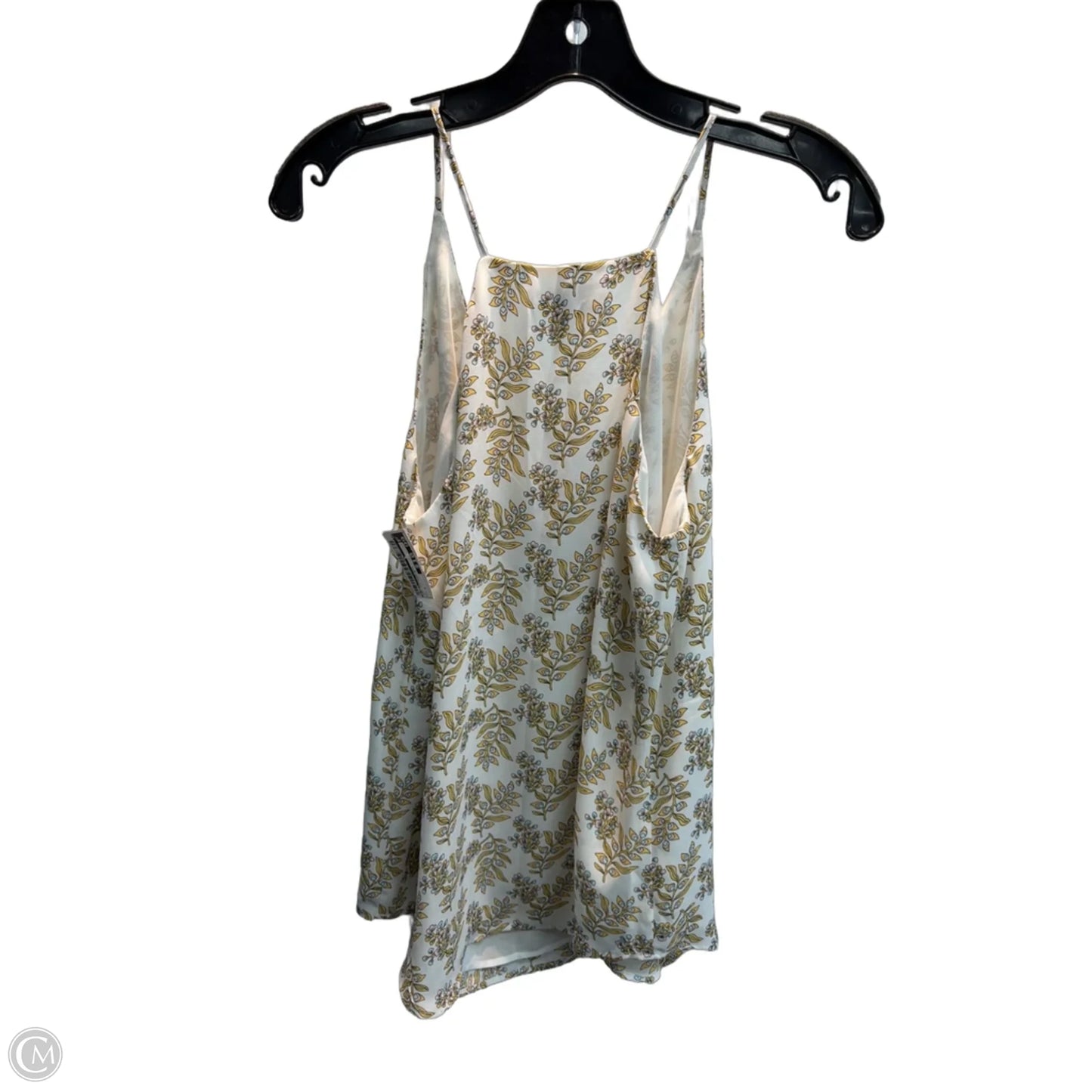 Top Sleeveless By Loft In White & Yellow, Size: S