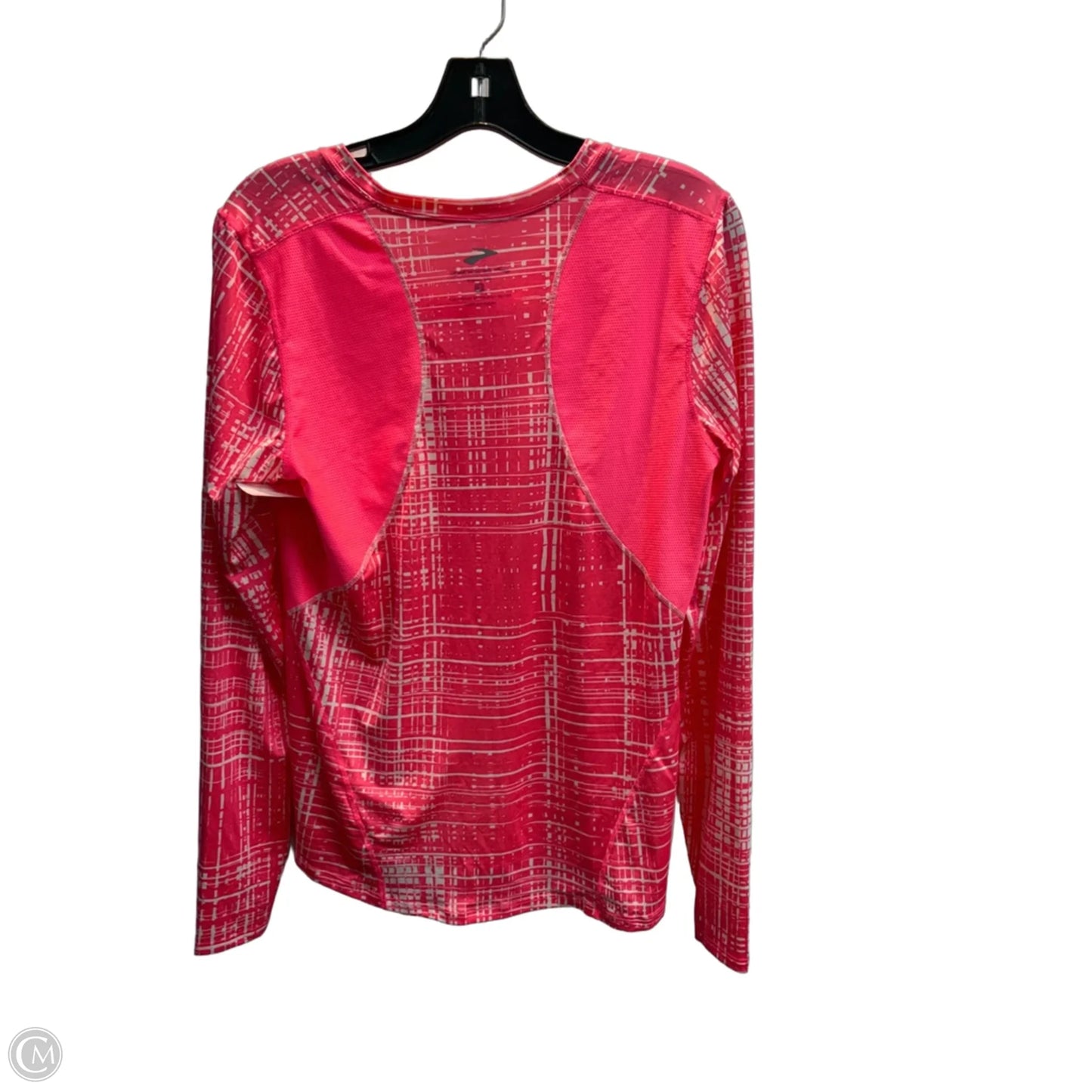 Athletic Top Long Sleeve Crewneck By Brooks In Pink & White, Size: L