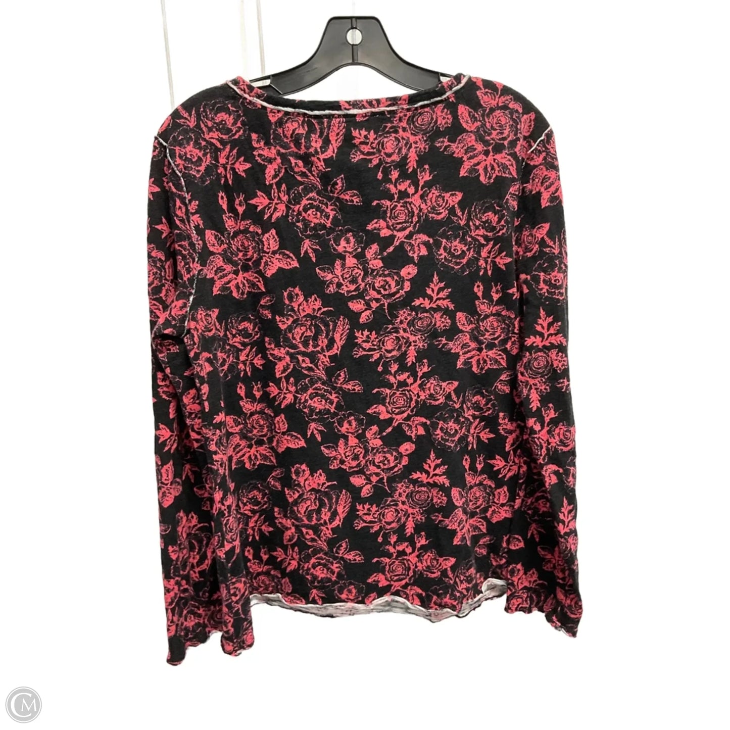 Top Long Sleeve By Sundance In Black & Pink, Size: M