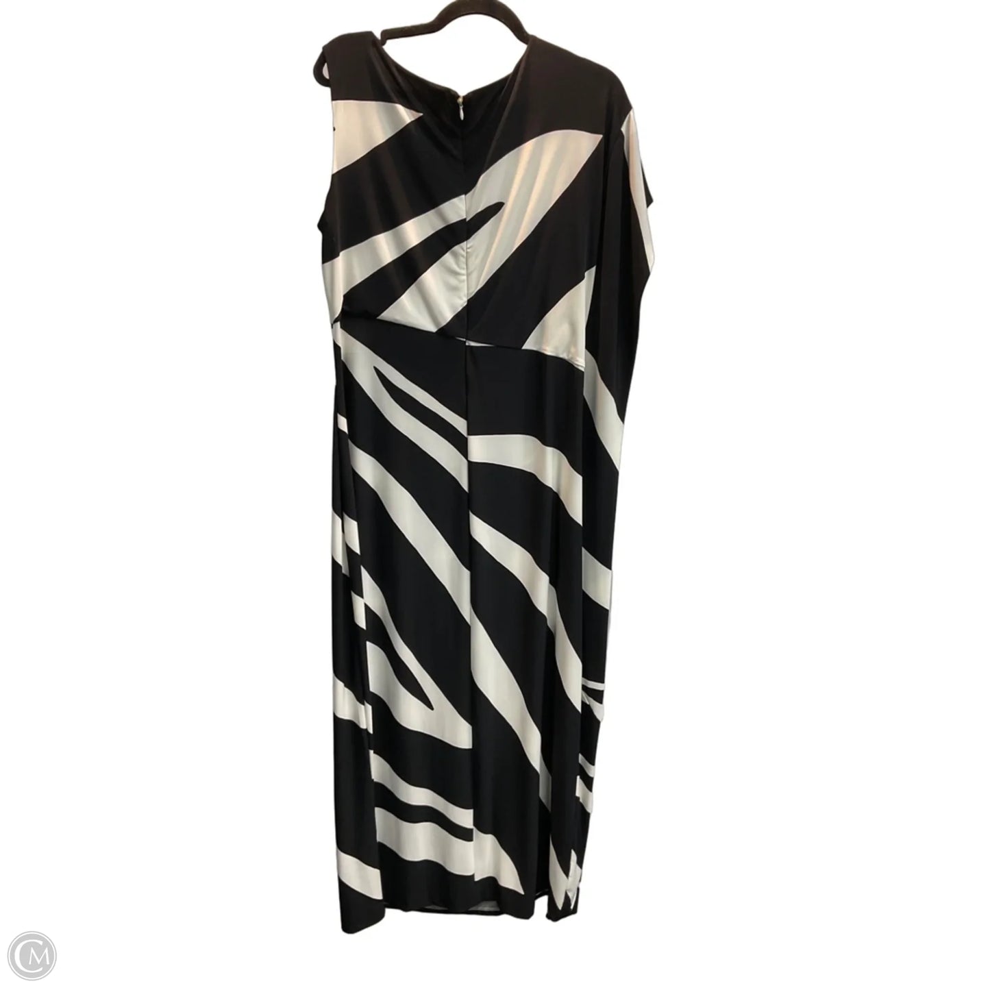 Dress Casual Maxi By Chicos In Black & White, Size: L