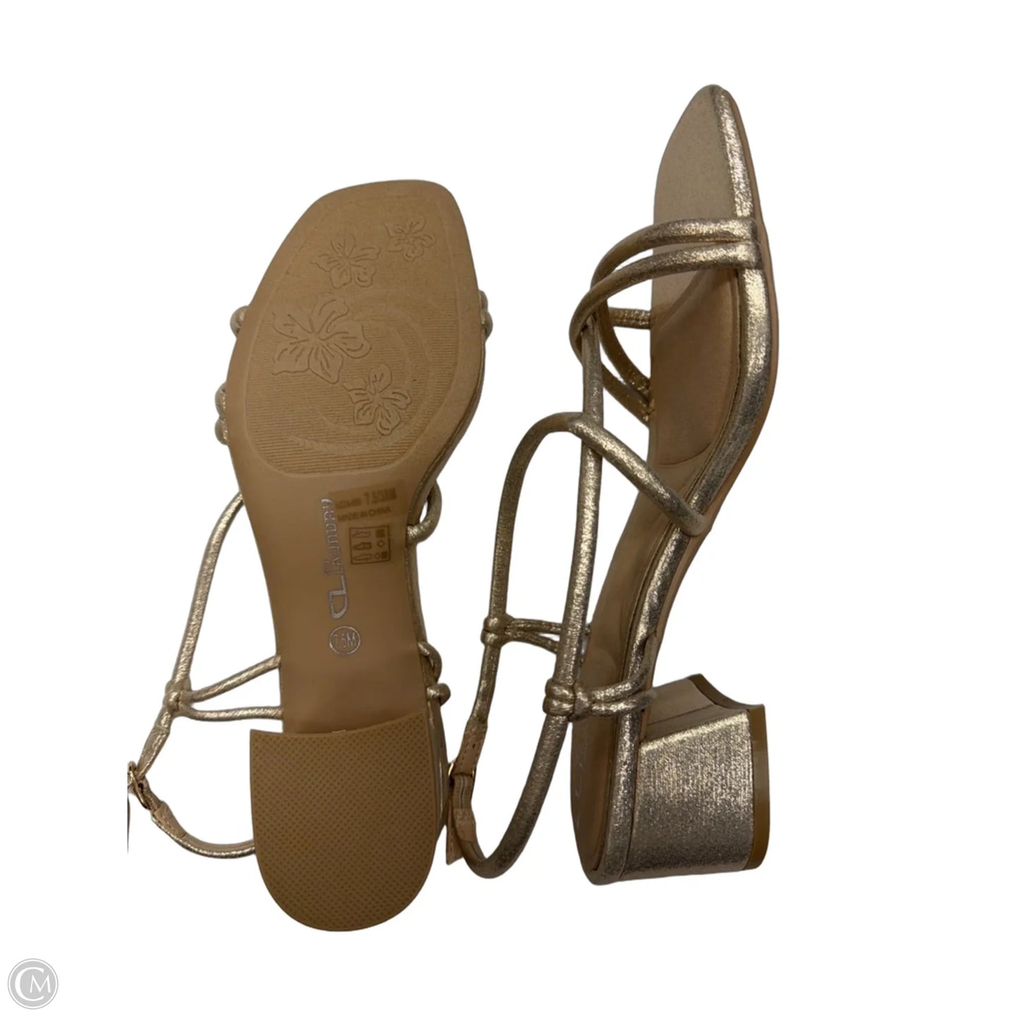Sandals Heels Block By Chinese Laundry In Rose Gold, Size: 7.5