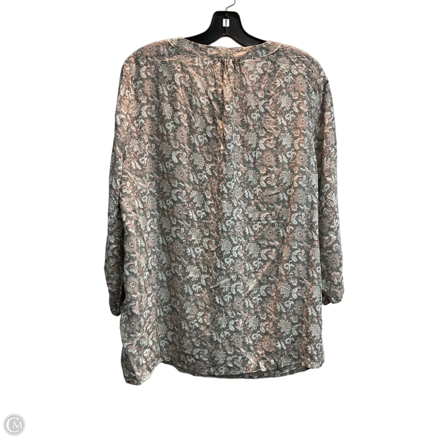 Blouse 3/4 Sleeve By Clothes Mentor In Floral Print, Size: Xl