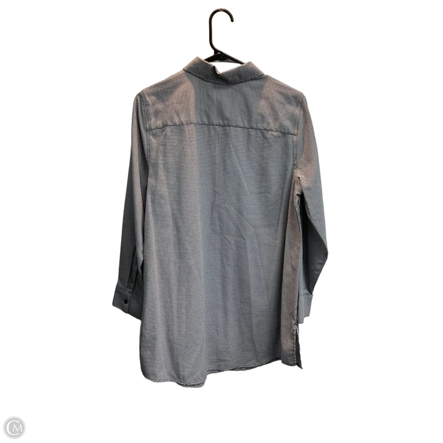 Blouse Long Sleeve By Chicos In Checkered Pattern, Size: S