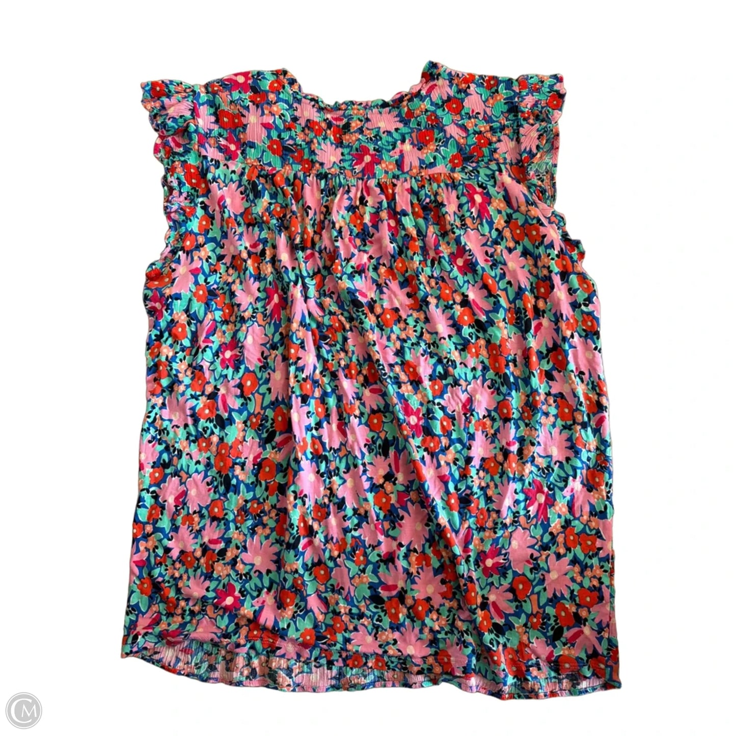 Top Sleeveless By Loft In Floral Print, Size: L
