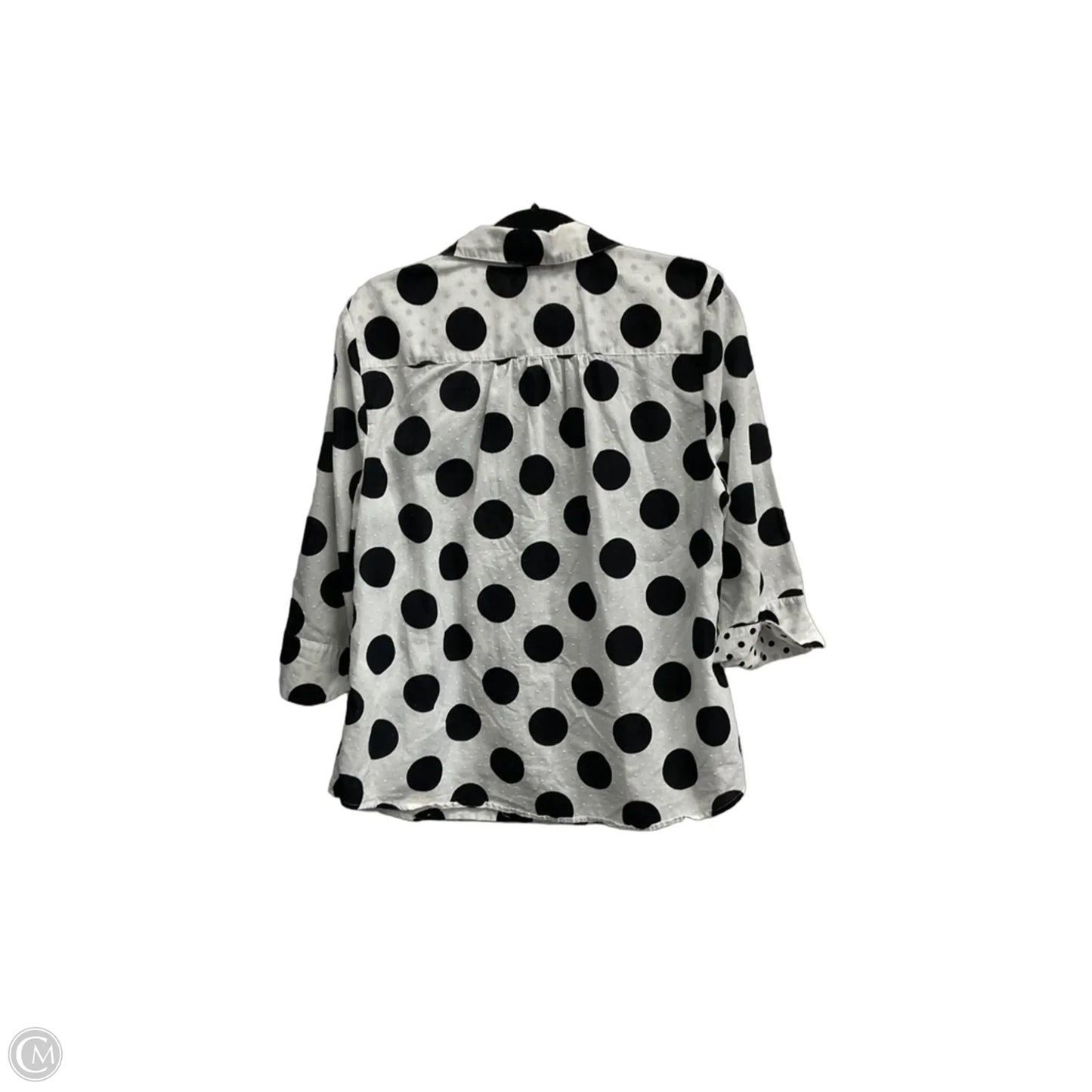 Blouse 3/4 Sleeve By Chicos In Polkadot Pattern, Size: Xl