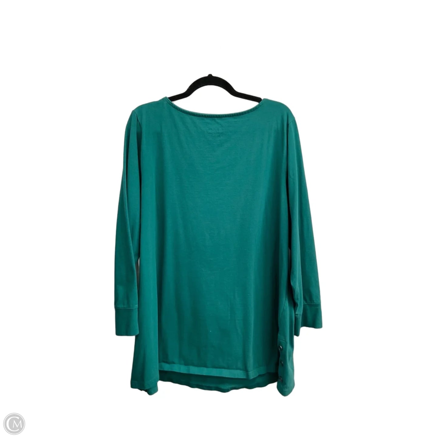 Top 3/4 Sleeve By D&co. In Aqua, Size: 2x