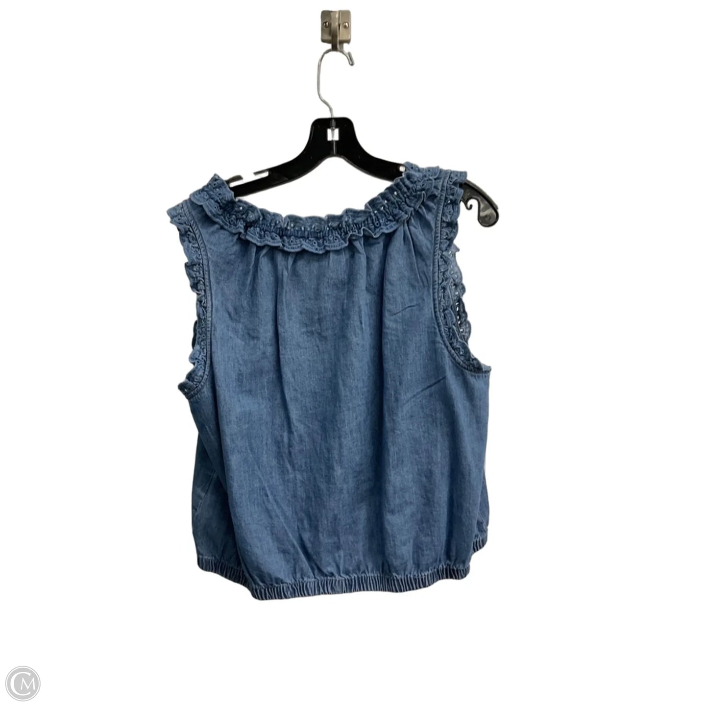 Top Sleeveless By Free Assembly In Blue, Size: L