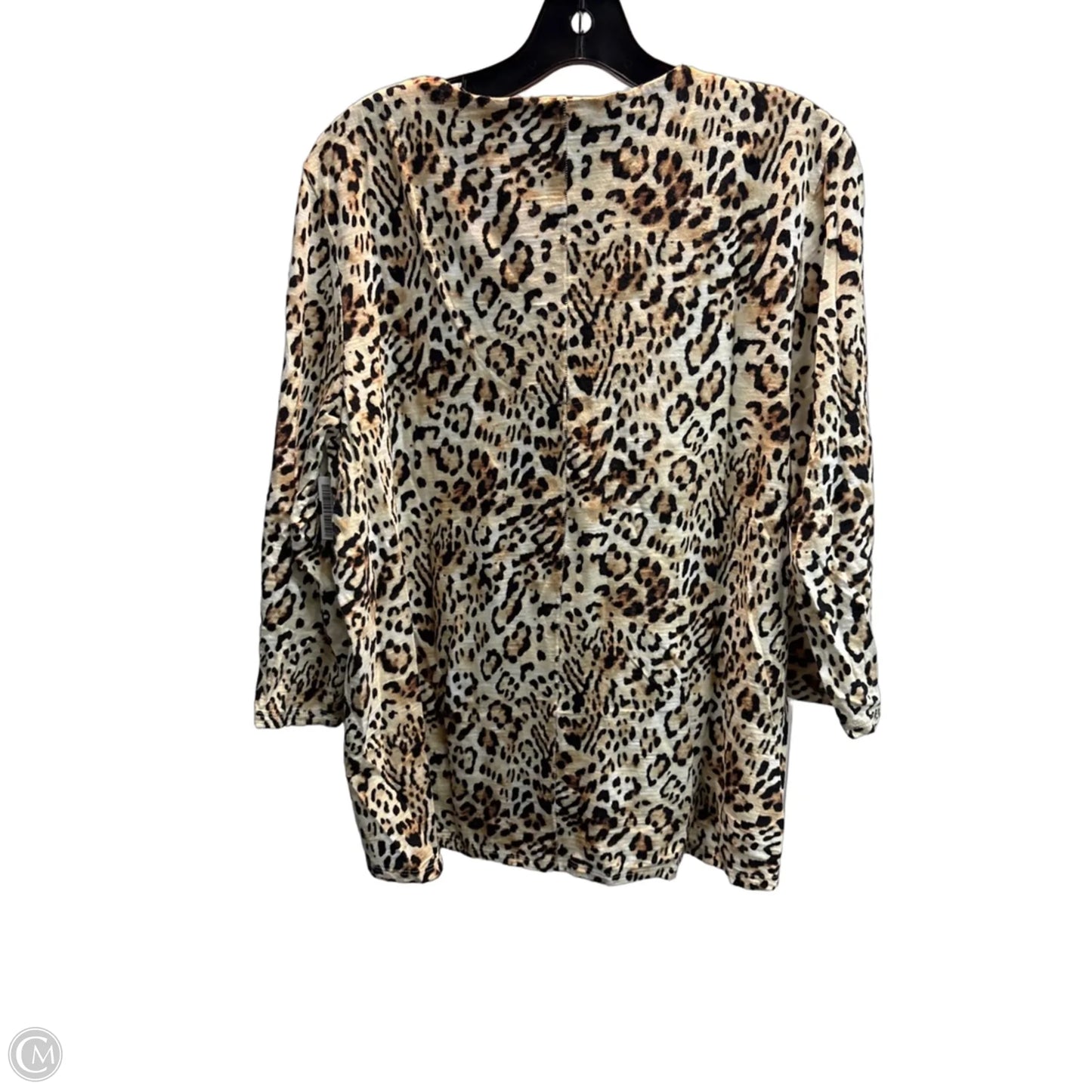 Top 3/4 Sleeve By Chicos In Animal Print, Size: Xl