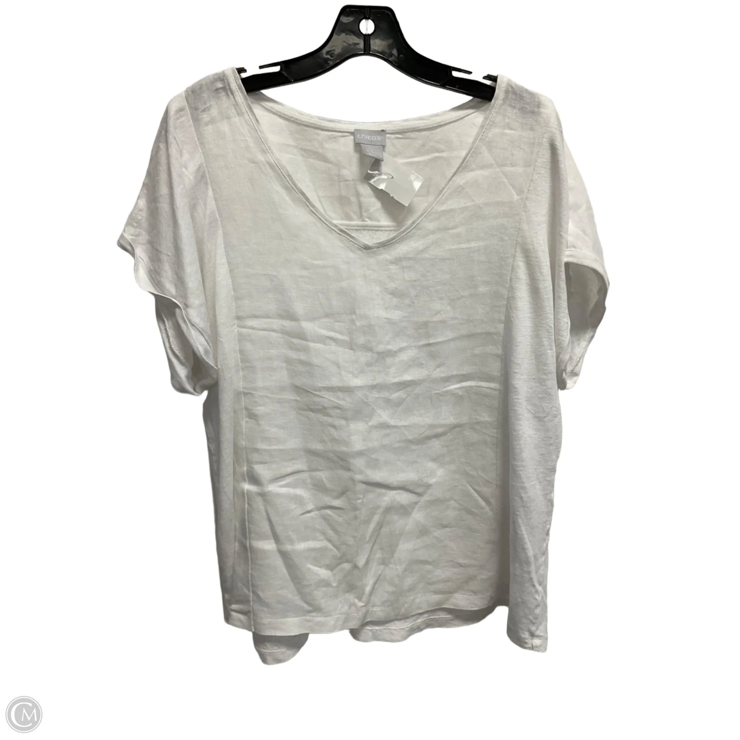 Top Short Sleeve Basic By Chicos In White, Size: Xl