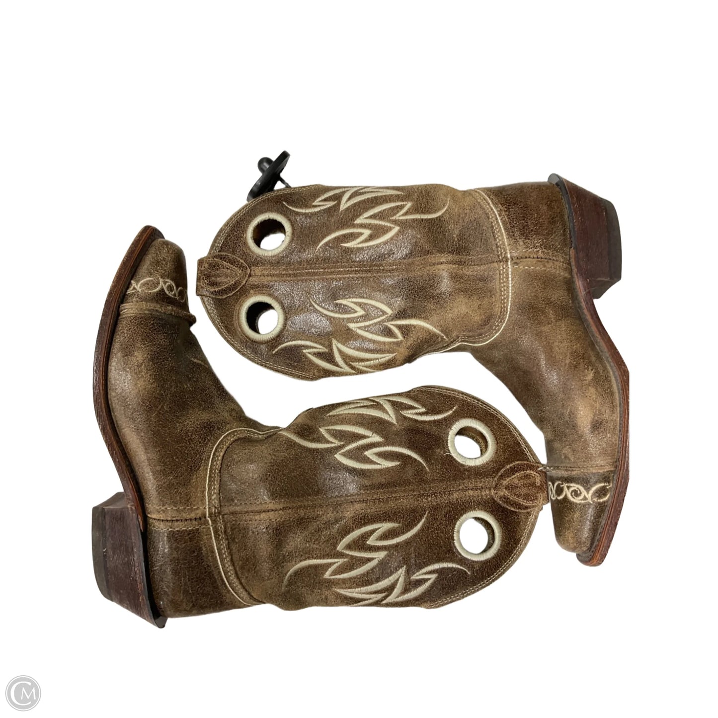 Boots Mid-calf Flats By Justin In Brown, Size: 7.5