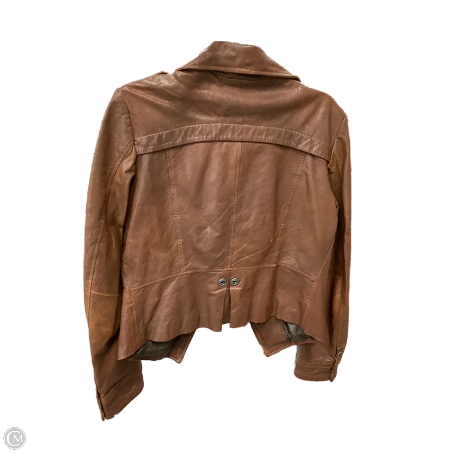 Jacket Leather By Andrew Marc In Brown, Size: M