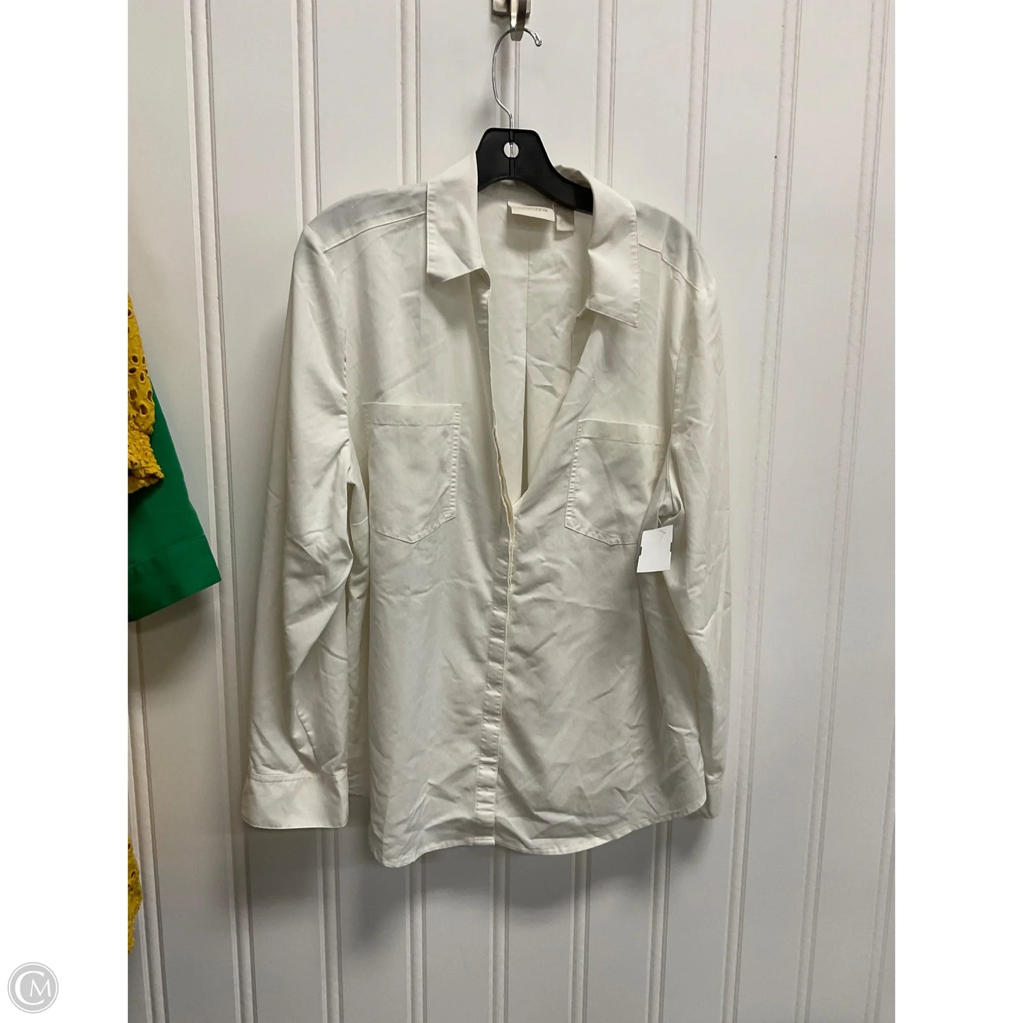 Top Long Sleeve By Chicos In White, Size: Xxl
