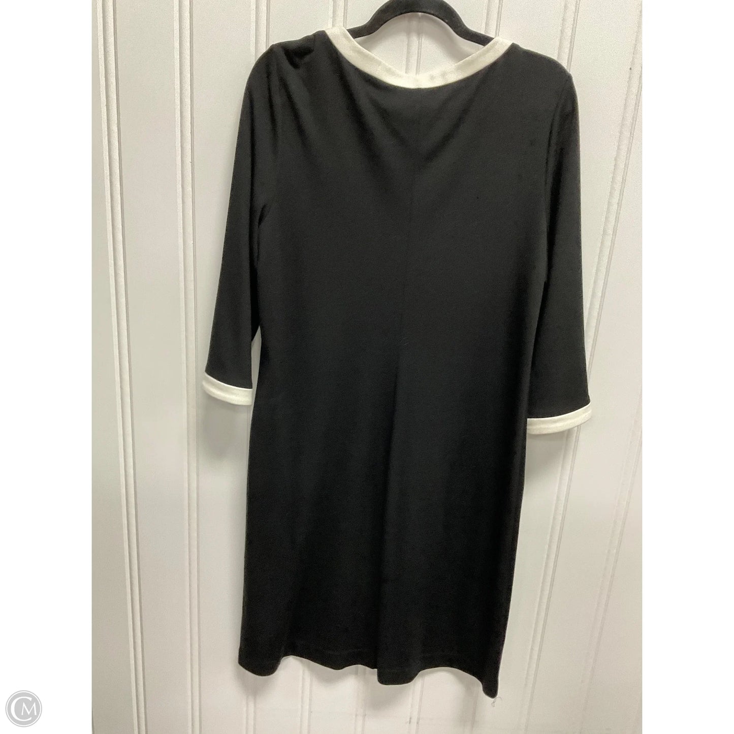 Dress Casual Midi By Chicos In Black & Cream, Size: L