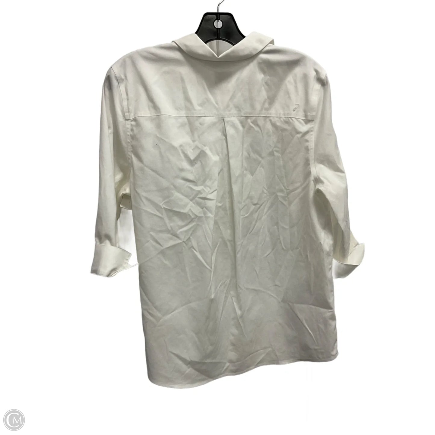 Blouse Long Sleeve By Chicos In White, Size: M