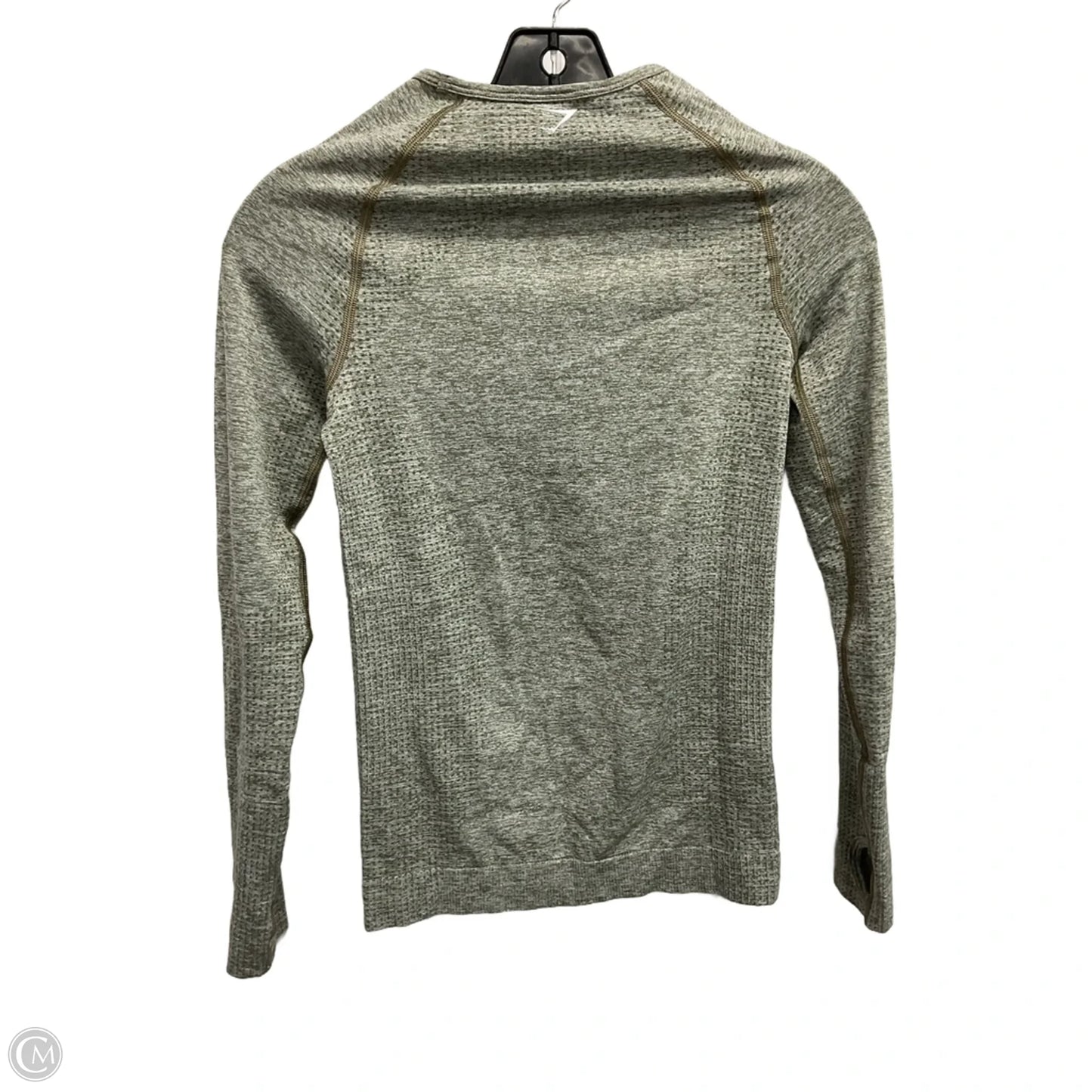 Athletic Top Long Sleeve Crewneck By Gym Shark In Green, Size: S