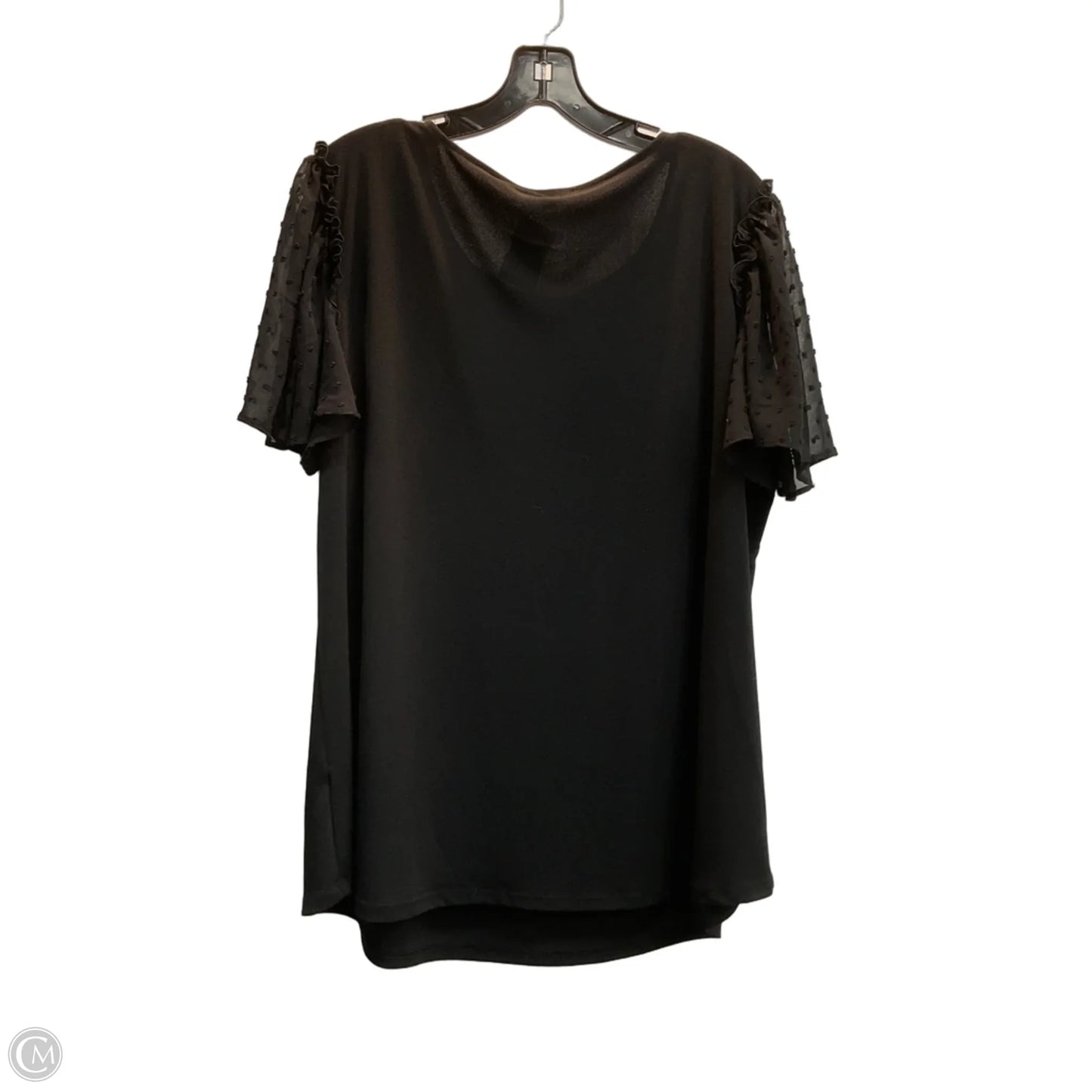 Top Short Sleeve By Adrianna Papell In Black, Size: 1x