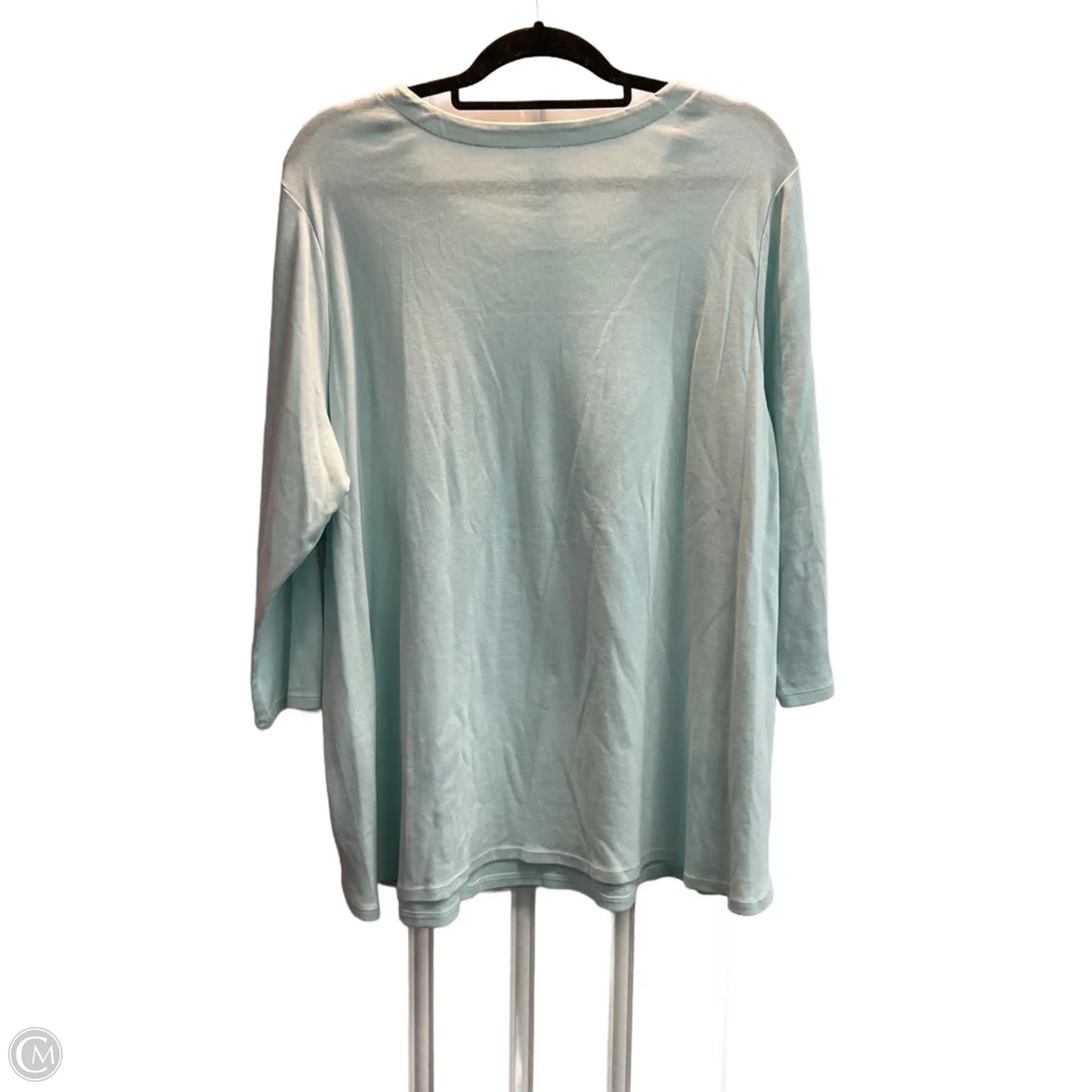 Top 3/4 Sleeve By J. Jill In Aqua, Size: 2x