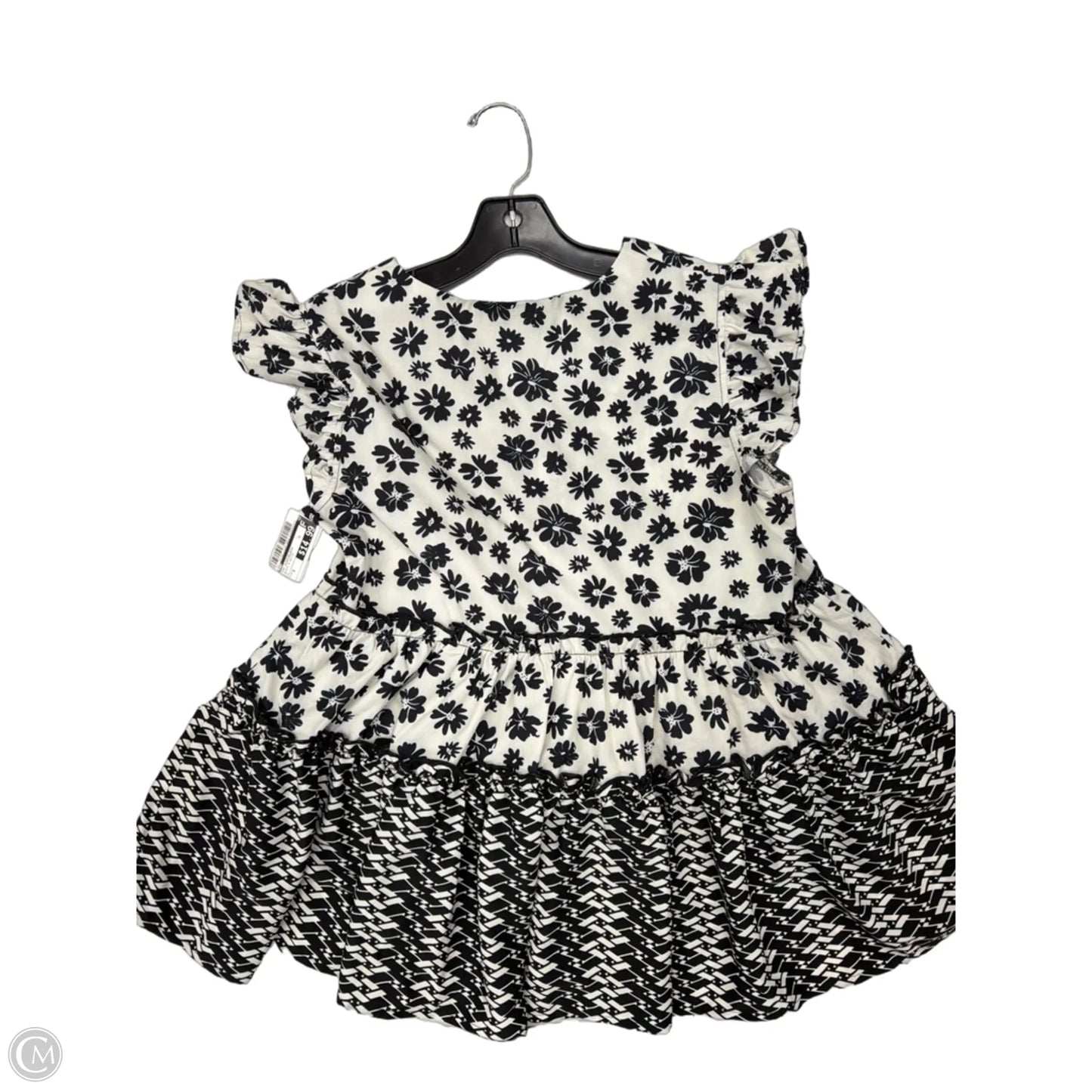 Top Sleeveless By Voy In Black & White, Size: S