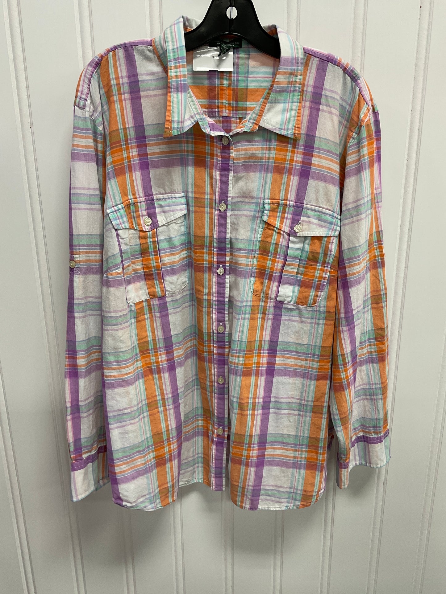 Top Ls By Lauren By Ralph Lauren In Plaid Pattern, Size:3X