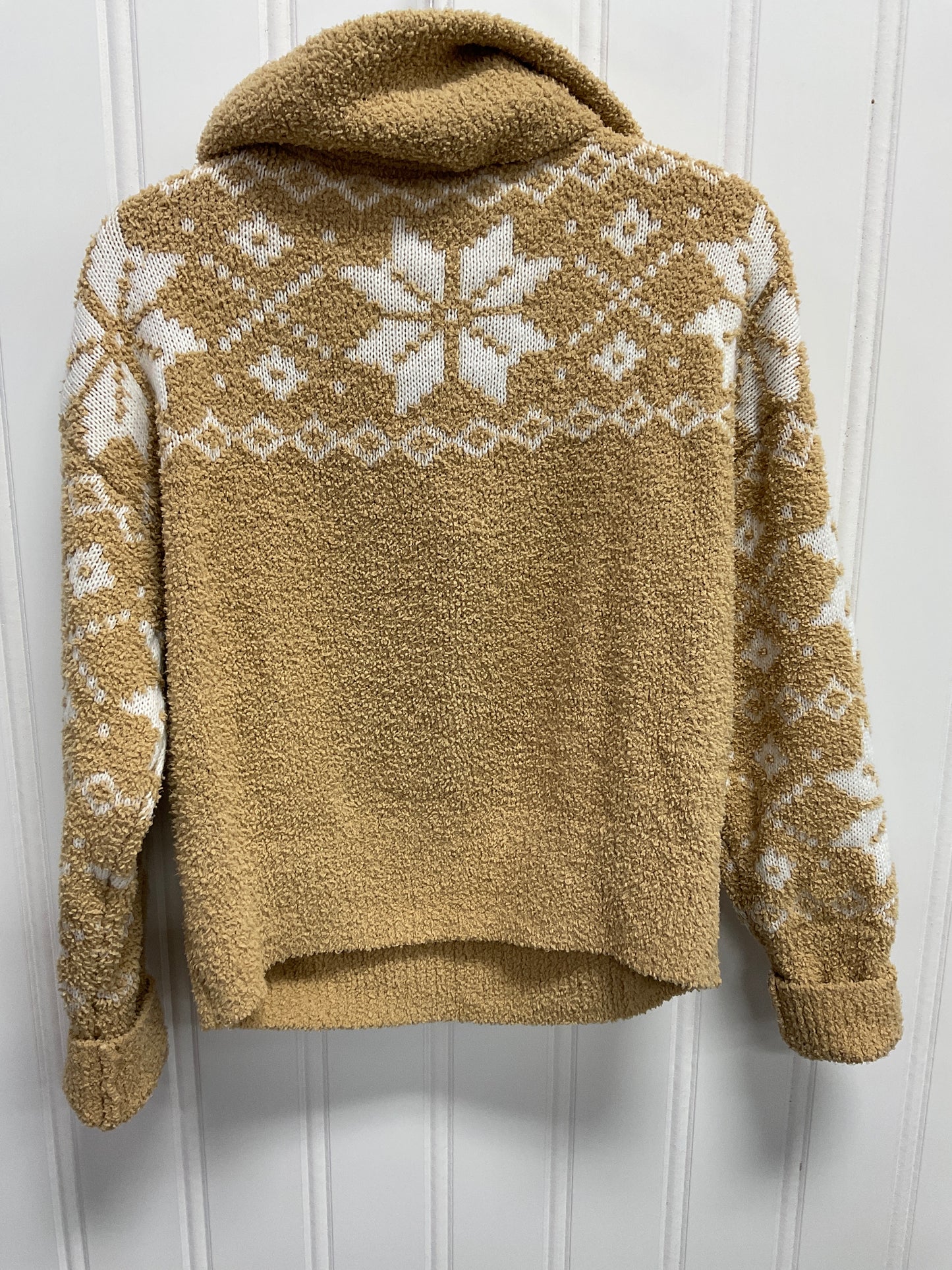 Jacket Faux Fur & Sherpa By Time And Tru In Tan & White, Size:M
