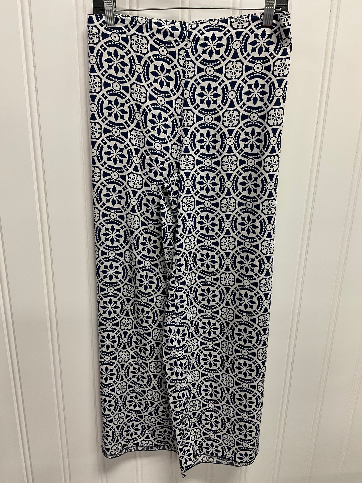 Pants Wide Leg By Escapada Living In Blue & Cream, Size:S