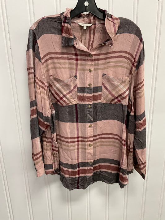 Top Ls By Lucky Brand In Plaid Pattern, Size:2X
