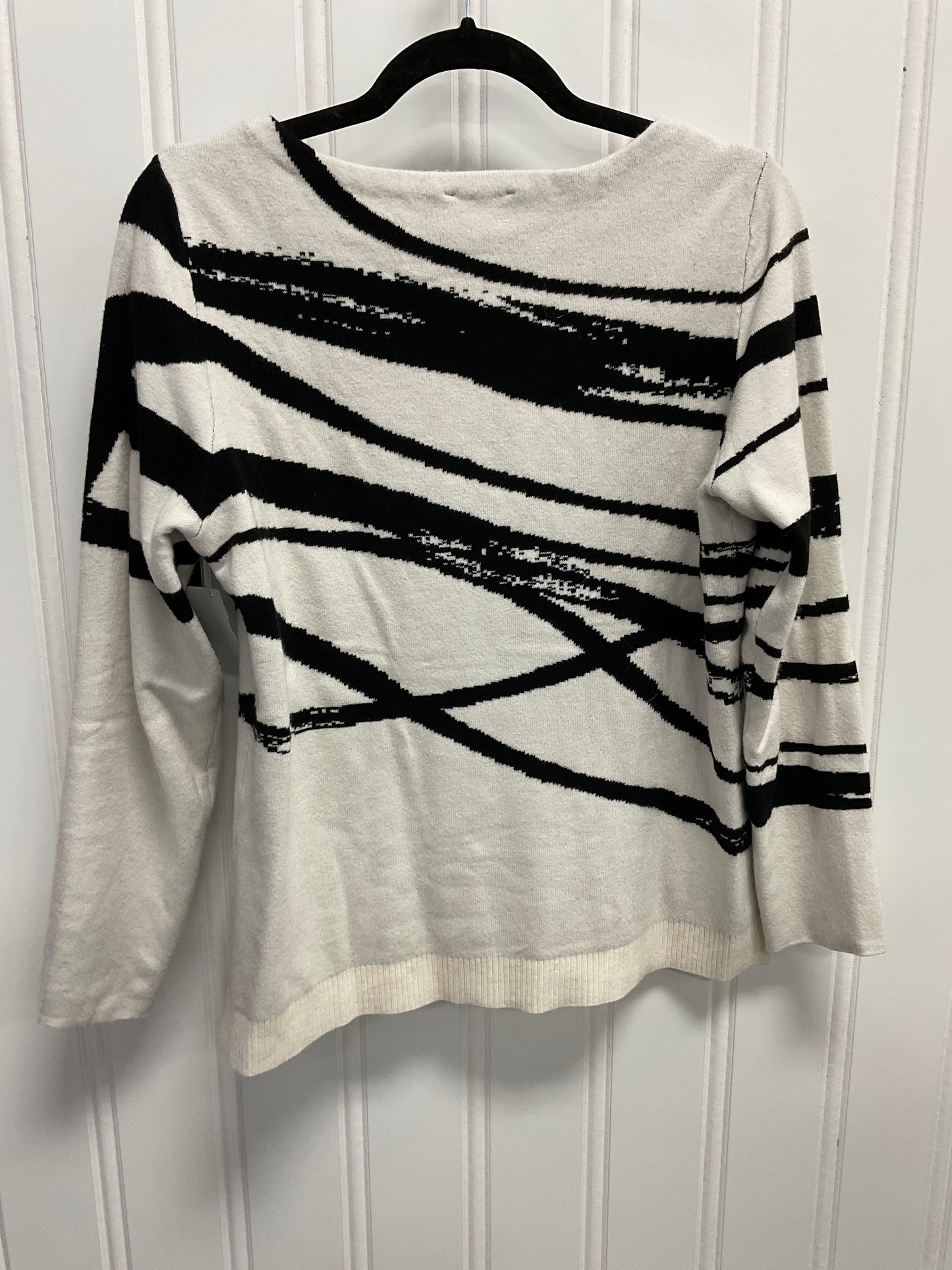 Sweater By Chicos In Black & Cream, Size:M