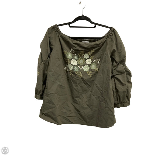 Top 3/4 Sleeve By Monroe And Main In Green, Size: M