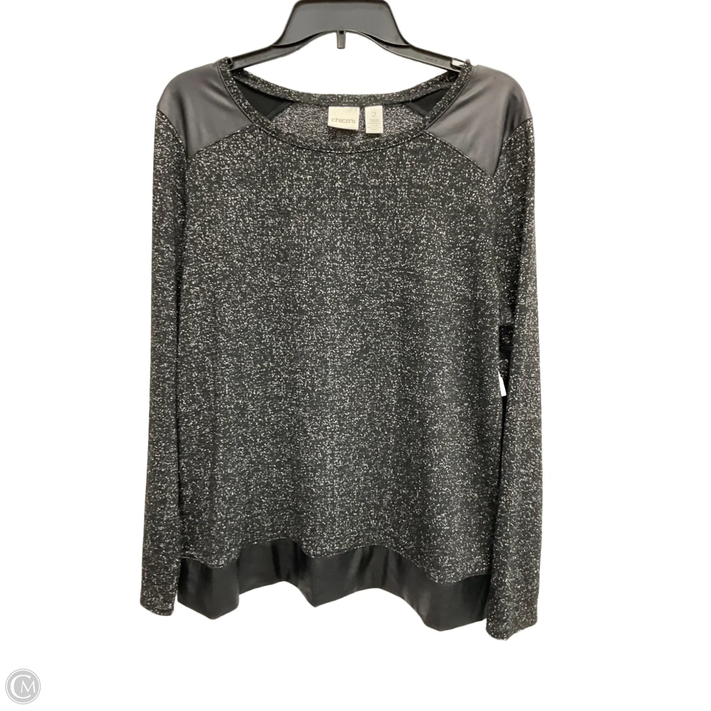 Top Long Sleeve By Chicos In Silver, Size: L
