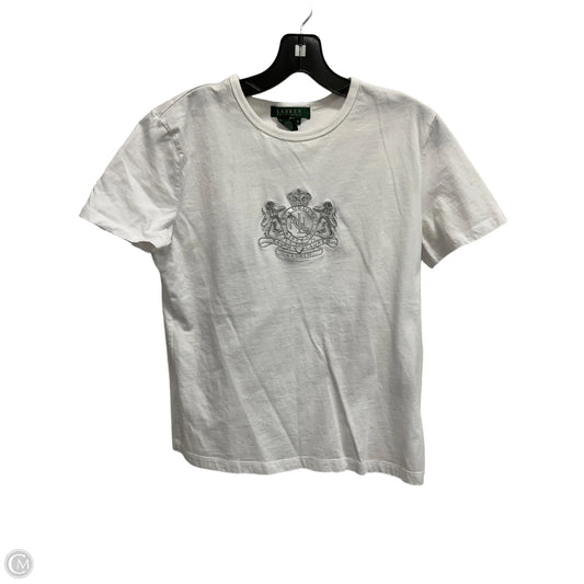 Top Short Sleeve Basic By Lauren By Ralph Lauren In White, Size: M