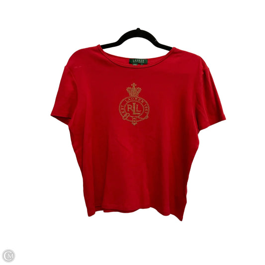 Top Short Sleeve Basic By Lauren By Ralph Lauren In Red, Size: L