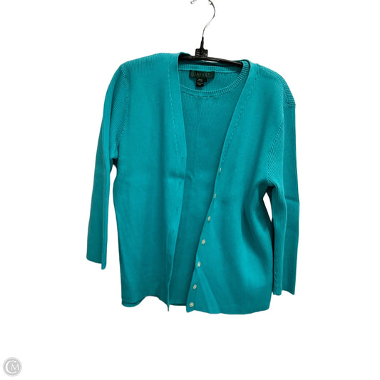 Top 2pc 3/4 Sleeve By Lauren By Ralph Lauren In Teal, Size: L