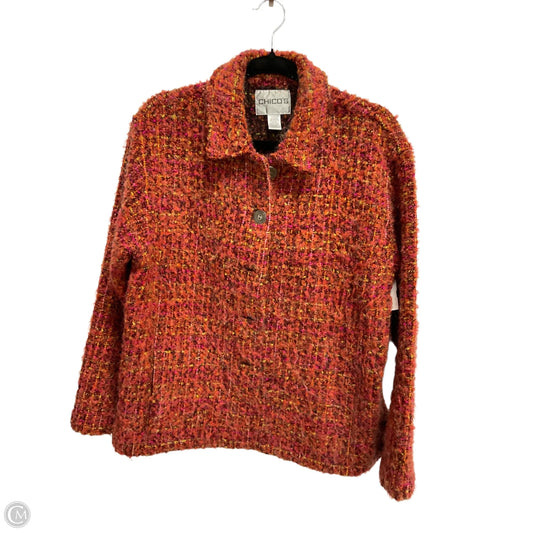 Jacket Faux Fur & Sherpa By Chicos In Orange, Size: M