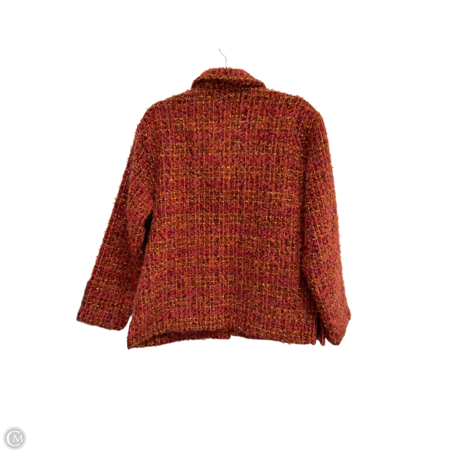 Jacket Faux Fur & Sherpa By Chicos In Orange, Size: M