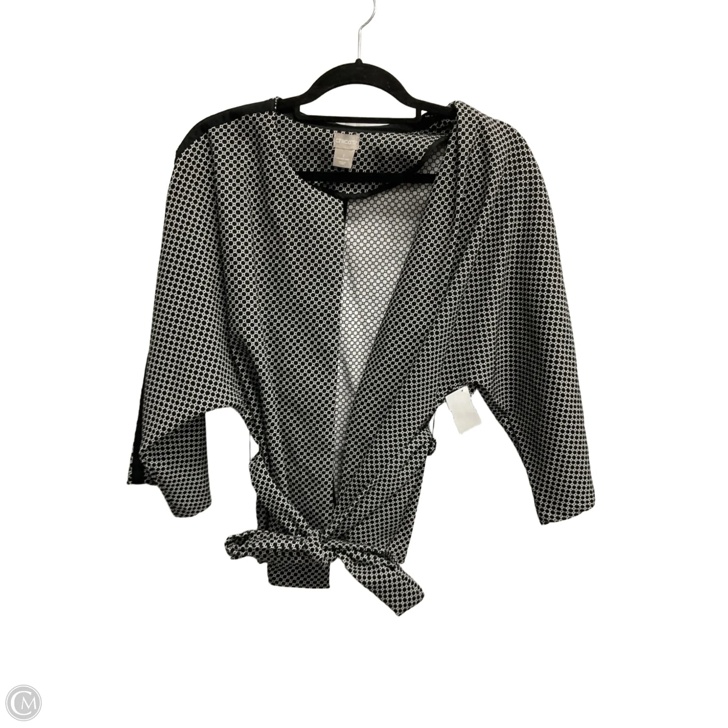 Blazer By Chicos In Black & White, Size: M