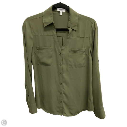 Blouse Long Sleeve By Express In Green, Size: S