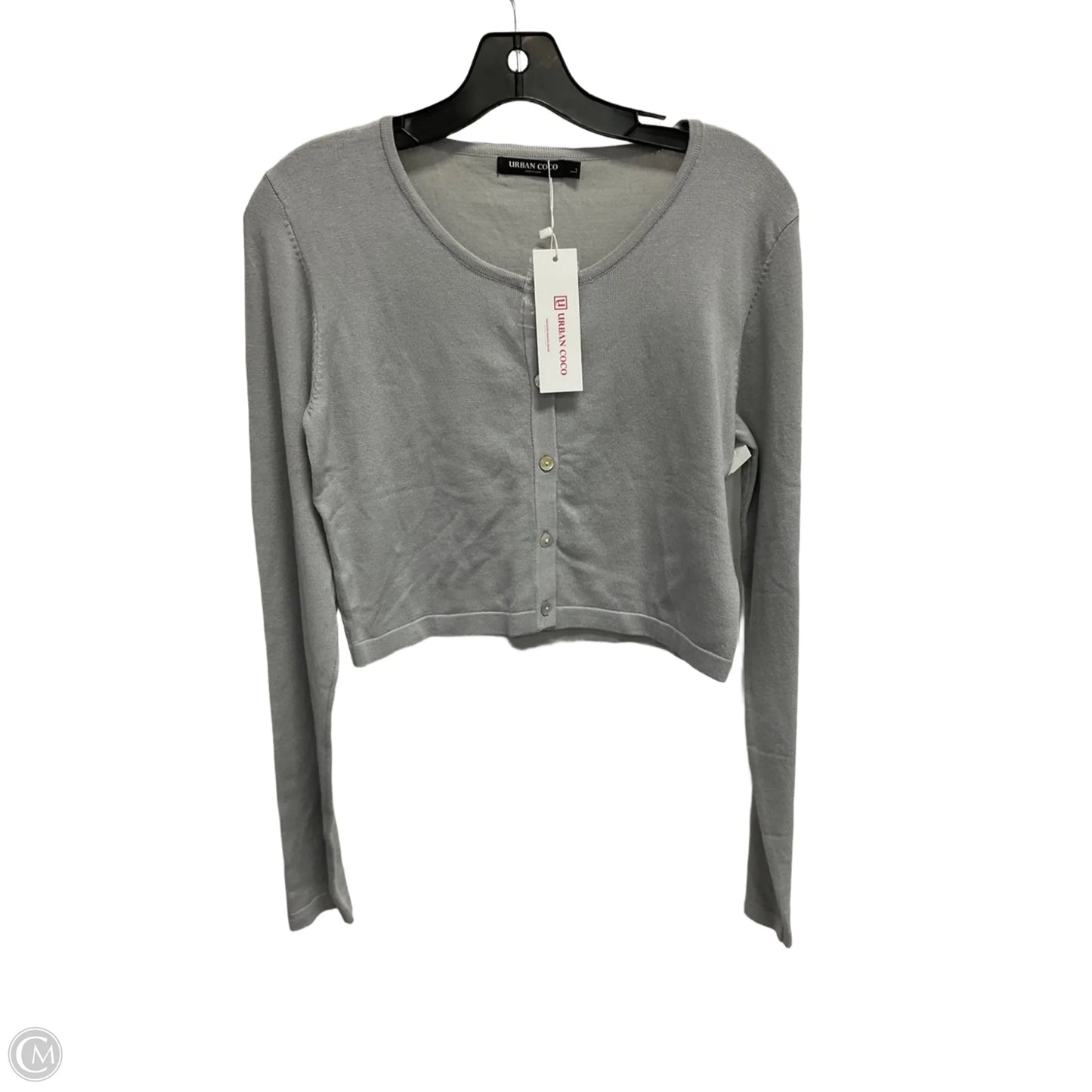 Cardigan By Clothes Mentor In Grey, Size: L