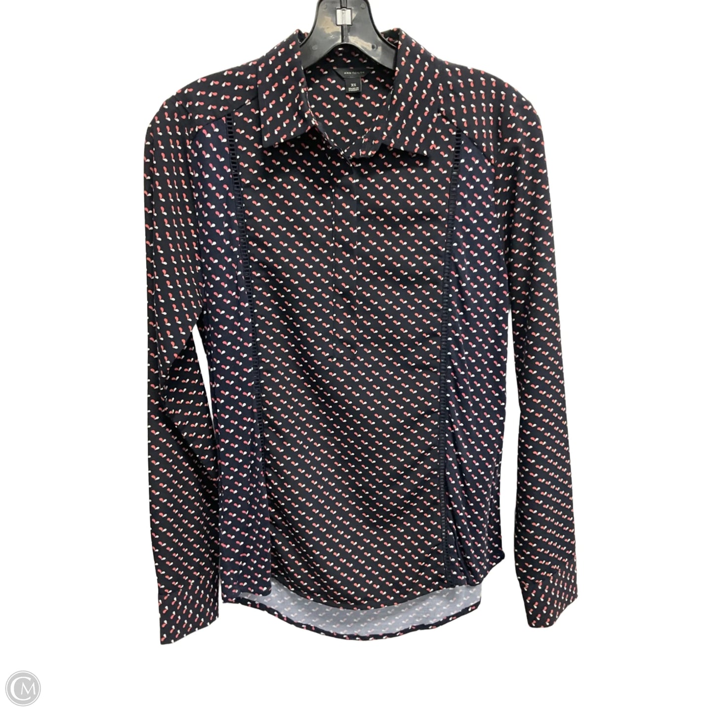 Blouse Long Sleeve By Ann Taylor In Blue, Size: Xs