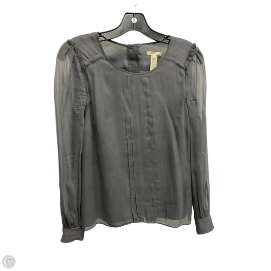 Blouse Long Sleeve By J. Crew In Grey, Size: Xs