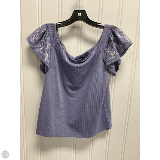 Top Short Sleeve By Express In Blue, Size: M